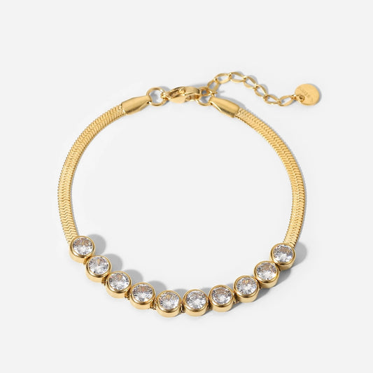 Round Diamonds Flat Chain bracelet